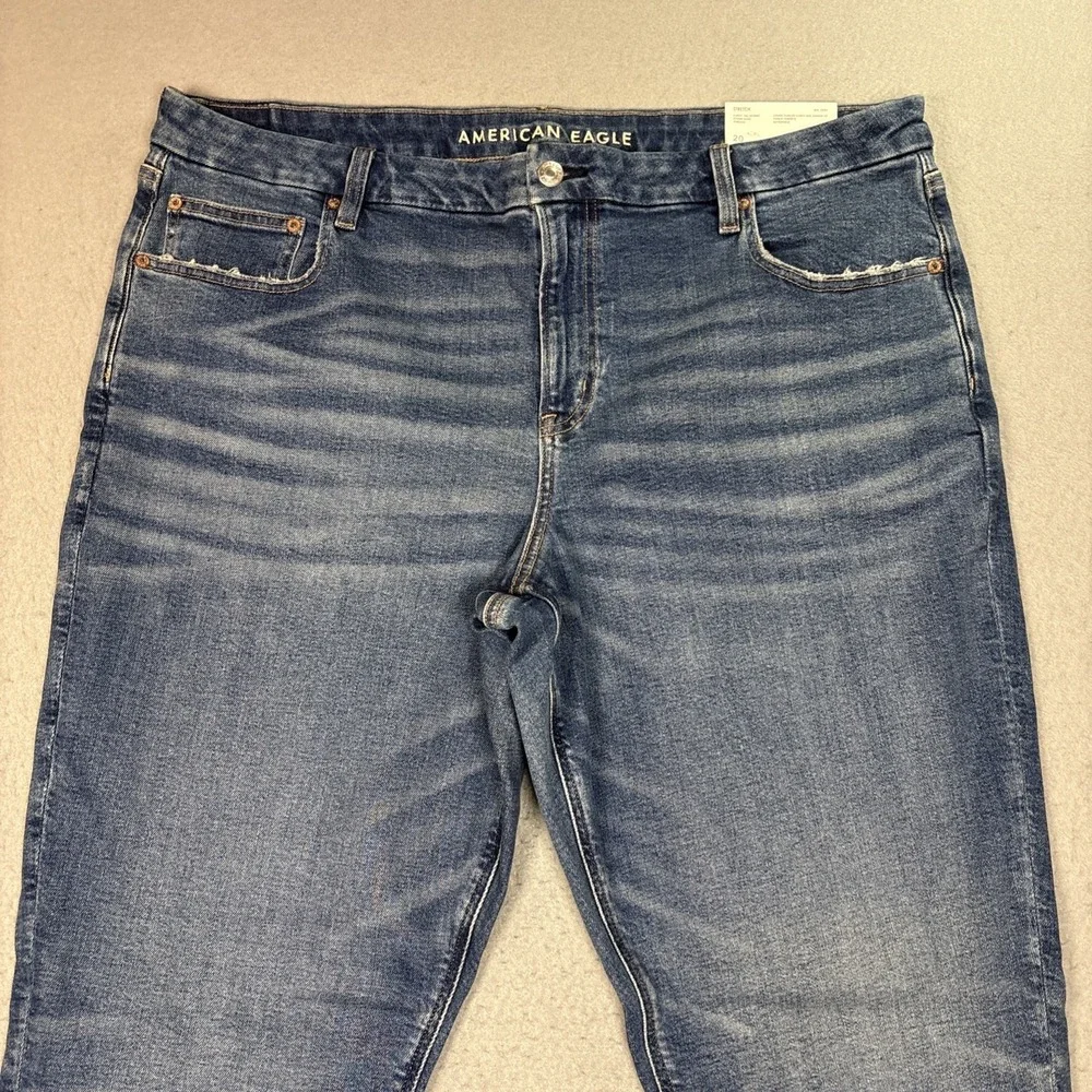 American Eagle Stretch Women Jean Curvy 90's Skinny Distressed Denim Sz 20L NWT